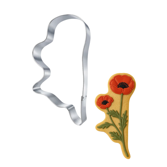 Long Stem Poppy Cookie Cutter 6 inch