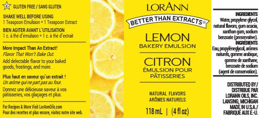 LorAnn Bakery Emulsion Lemon 4 oz
