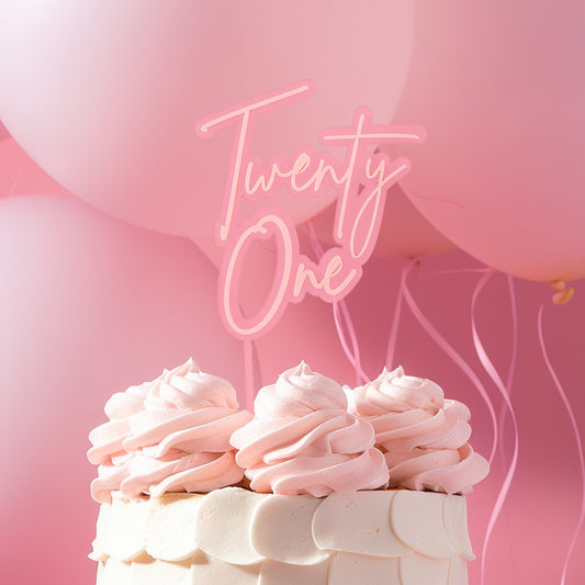 Birthday Twenty One Layered Cake Topper 21