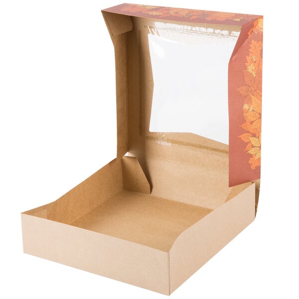 Autumn Fall Pie Box – 9 x 9 x 2.5 in. | Thanksgiving Bakery Packaging