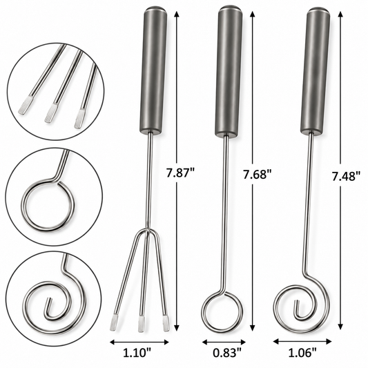 Chocolate Dipping Tools Set – 3 Piece for Candy & Truffles