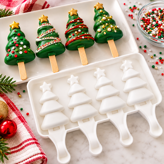 Christmas Tree Cakesicle Silicone Mold 4 Cavity