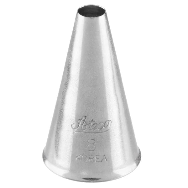 Bold Lines & Large Dots Piping Tip #8 - Ateco Stainless Steel Round Decorating Tube