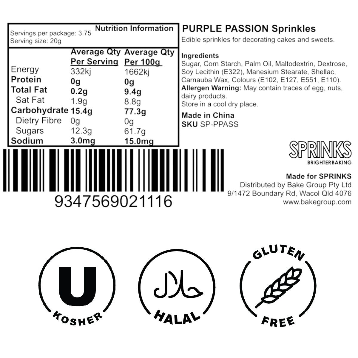 Sprinks Purple Passion Sprinkle Medley - 60g (2.1 oz)