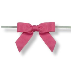 Pink Bow On Twist Tie 6pk