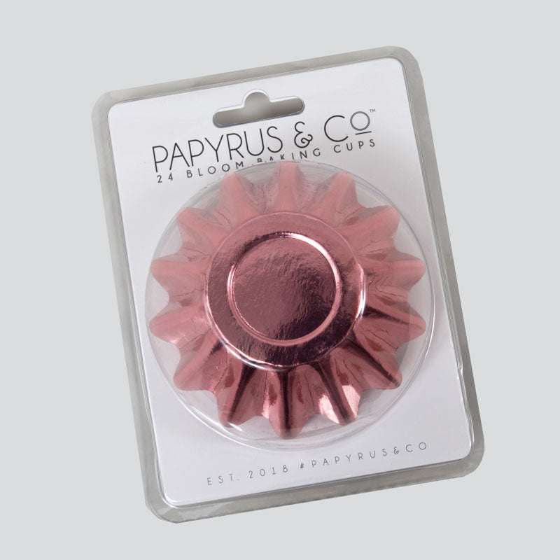 Bloom Fluted Baking Cups - Rose Gold Cupcake Liners