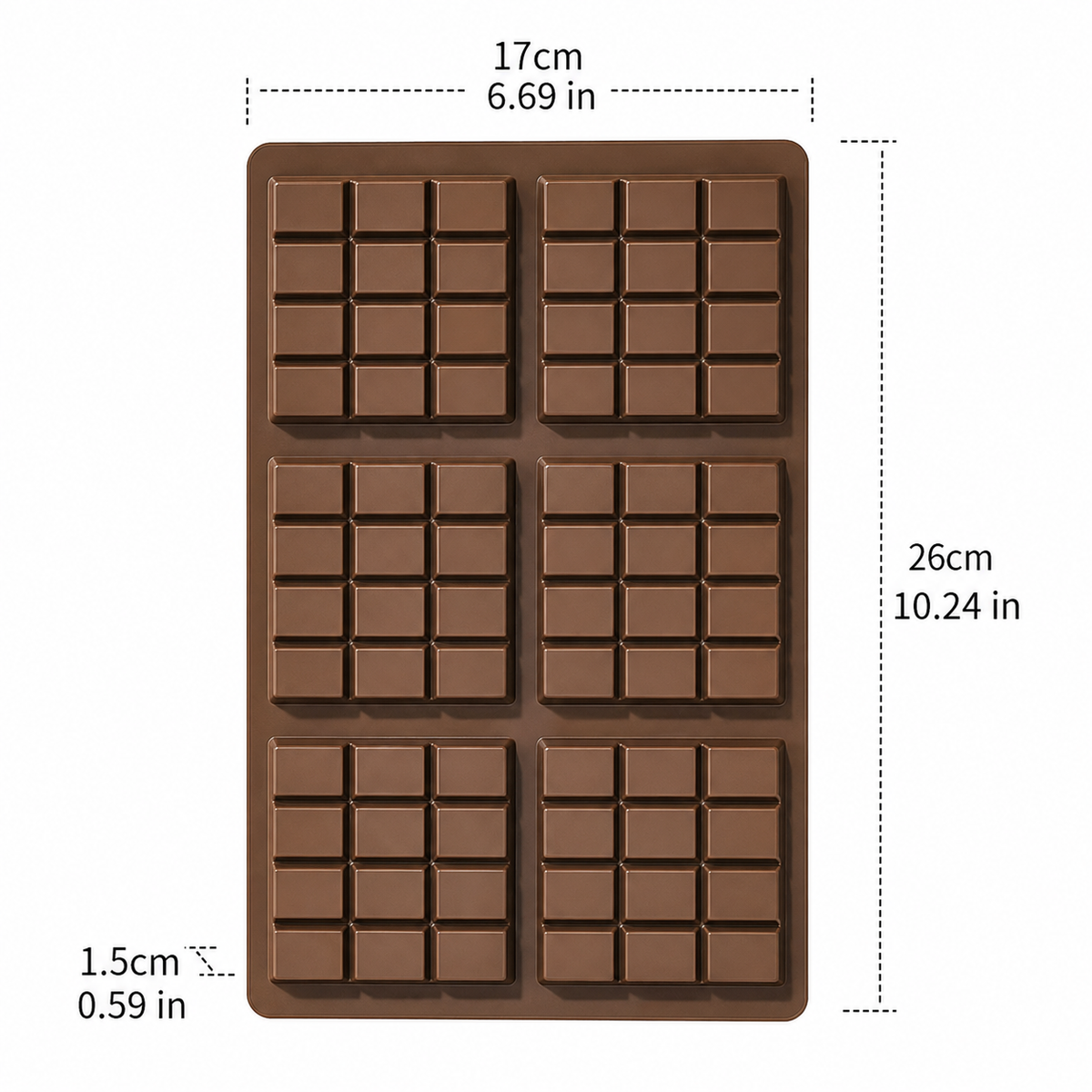 Mini Chocolate Bar Cookie Mold – 6 Cavity Silicone Cookie Bar Mold