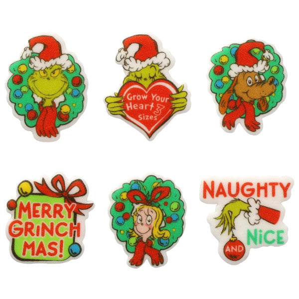 Edible Decorations Grinch Merry Grinchmas 12 Count