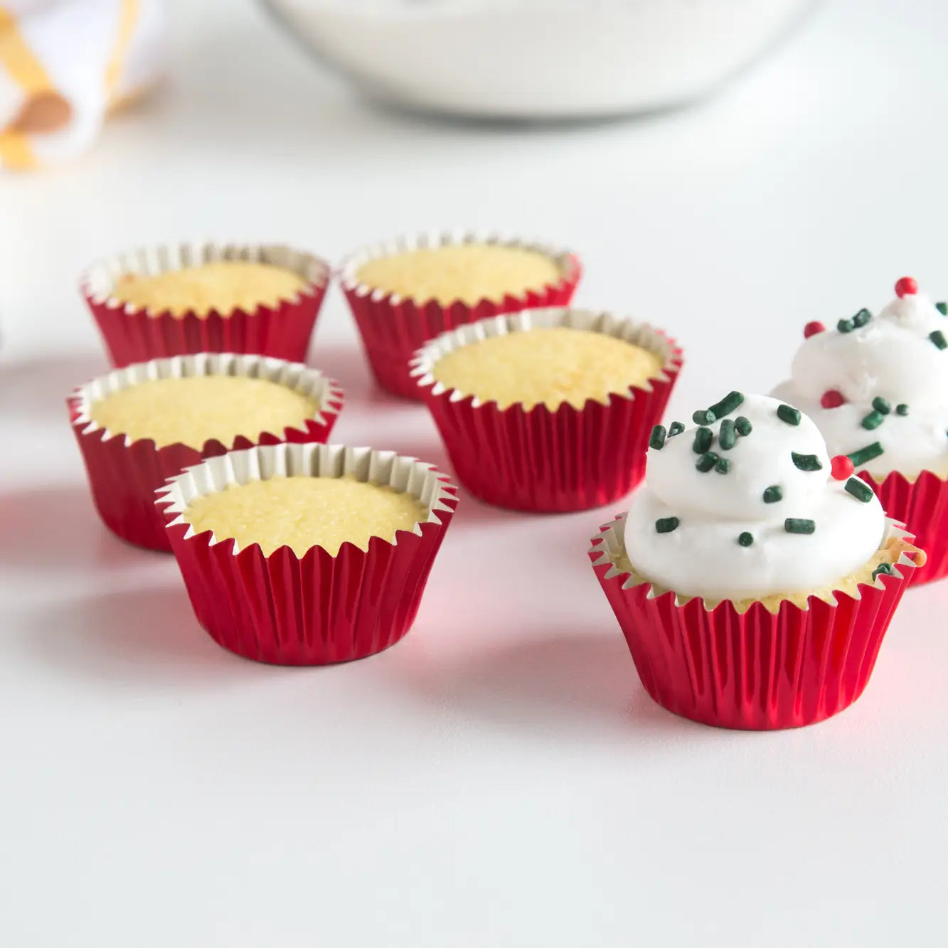 Cupcake Liners Mini Red Foil 48-Count