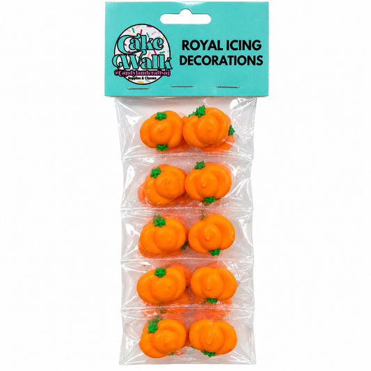 Mini Pumpkin Royal Icing Decorations – 5/8 Inch, 10 Count