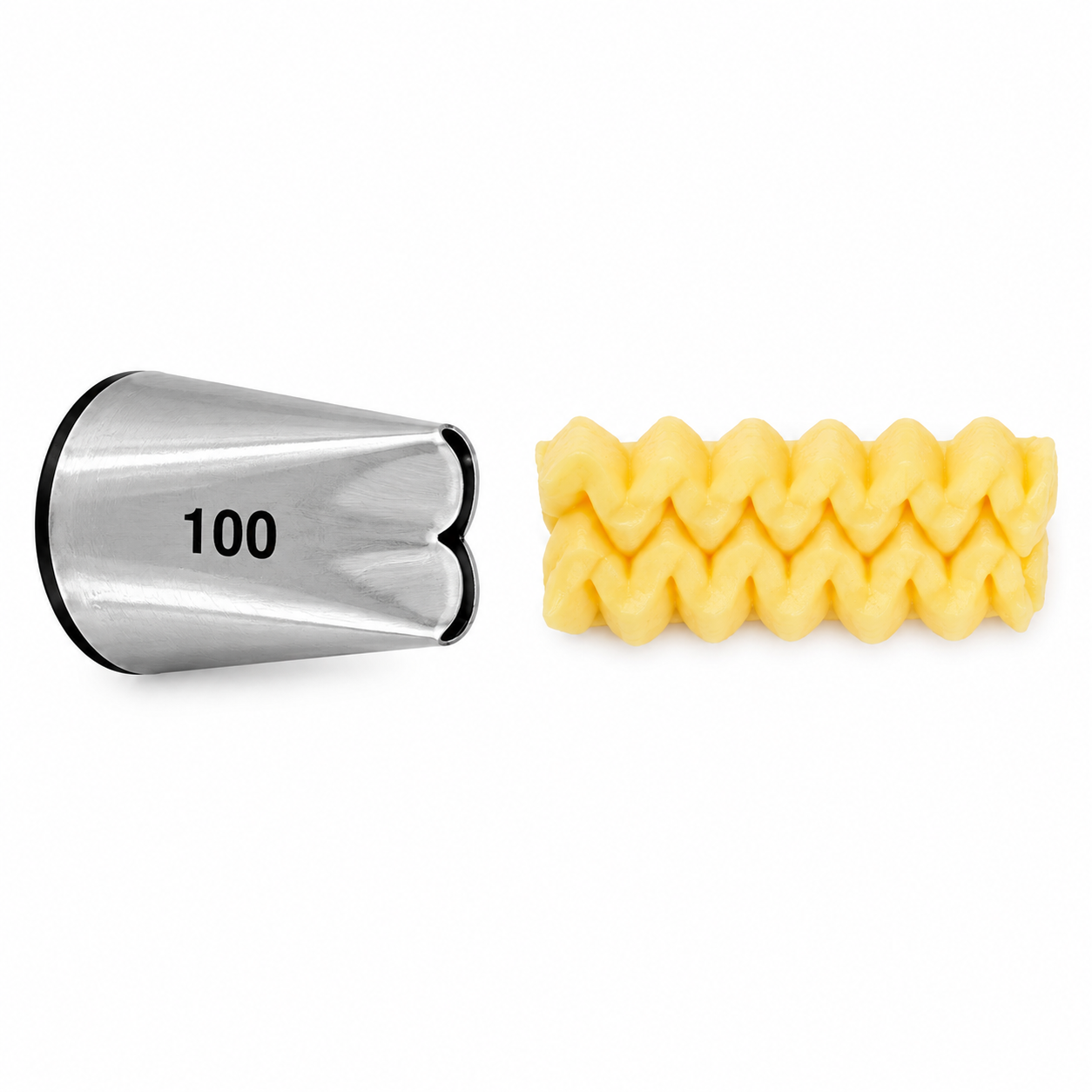Wilton #100 Petal Piping Tip – Petal Decorating Tip for Roses, Flowers & Ruffles - Stainless Steel Cake Decorating Tip