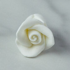 Tiny White Gum Paste Roses, 1/2 Inch - 5 Count | Wedding Cakes & Cupcake Flowers