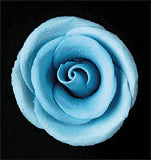 Blue Large Gum Paste Rose 2 Inch Edible Cake Decoration – 1 Count