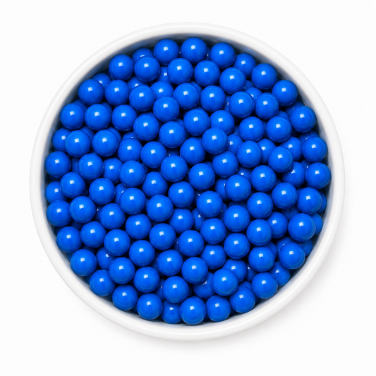 Royal Blue Chocolate Candy Pearls with Crispy Shell – Lambeth Vintage Cake 10mm Edible Dragees