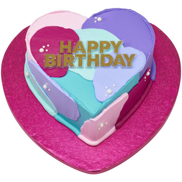 Happy Birthday Gold Glitter Cake Topper