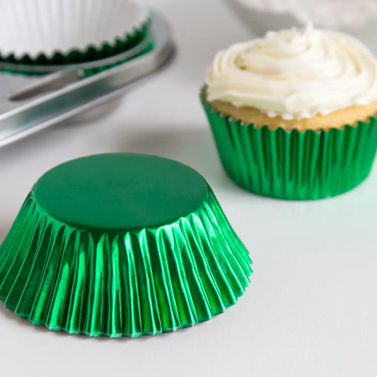 Cupcake Liners Standard Green Foil 32-Count