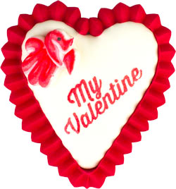 Edible Decorations Valentine Heart With Dove Plaque