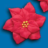 Edible Decorations Red Poinsetta 1 3/4in 5-Count