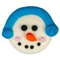 Edible Decorations Snowman Face 6 Count 1 Inch