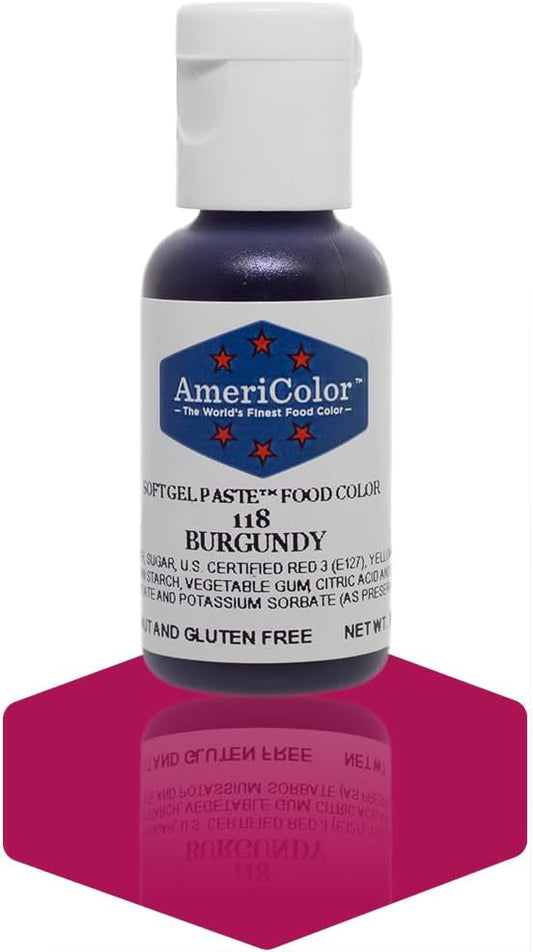 Americolor Soft Gel Paste Food Coloring .75 Burgundy