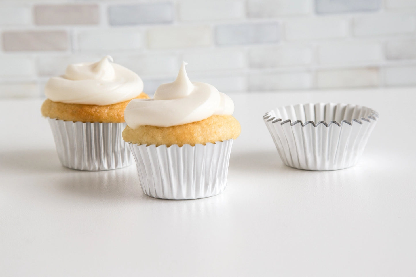 Cupcake Liners Silver Foil Mini 48-Count