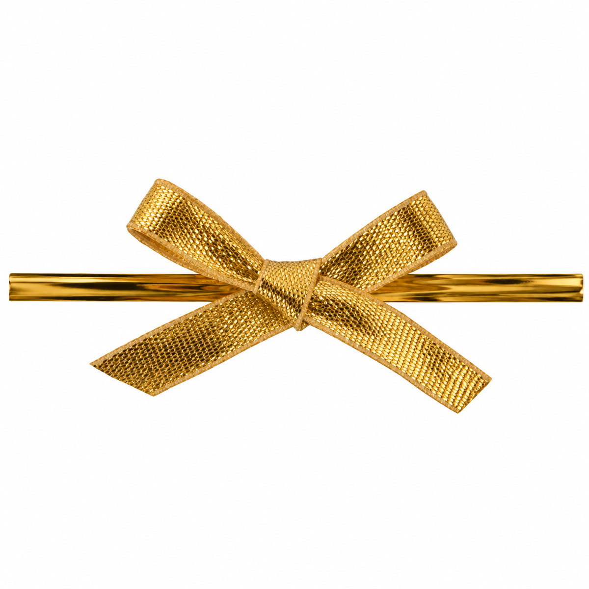 Gold Pre-Tied Bows with Twist Ties – 12 Count