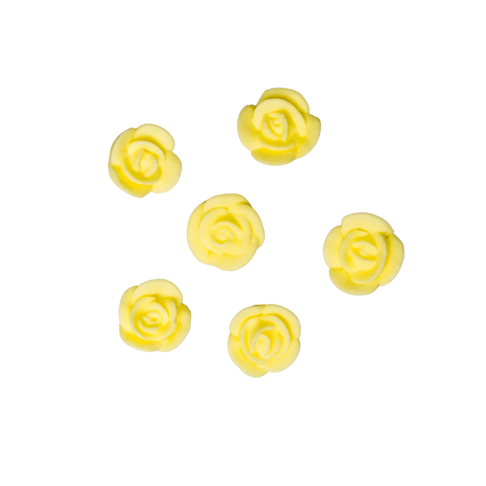 Edible Decorations Classic Rose Yellow 1/4in 40-Count