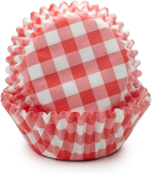 Fox Run Red Gingham Baking Liners 50 Count