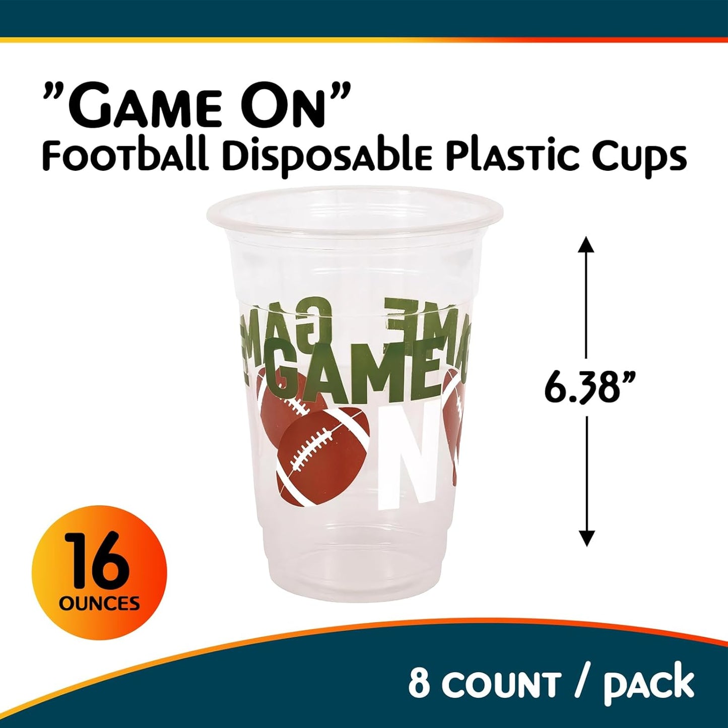 Football Plastic Cups 8ct