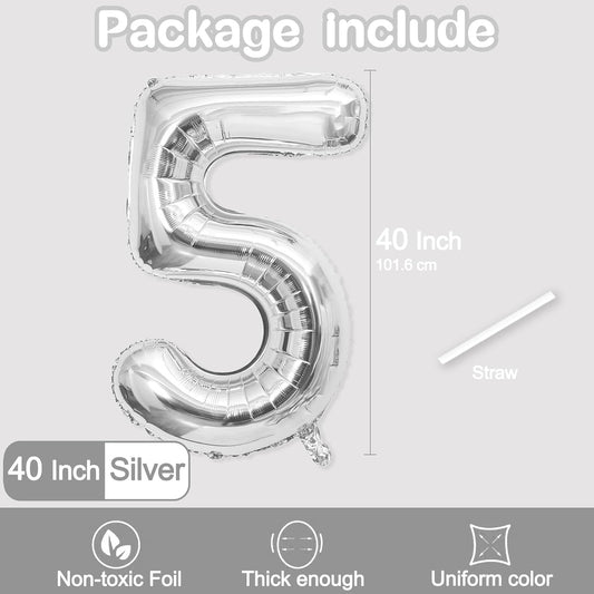 5in Silver Balloon Topper #5