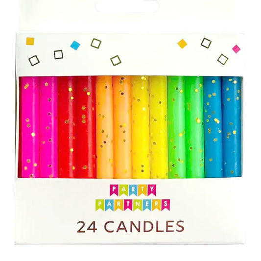 Rainbow Glitter Candle  24 Count