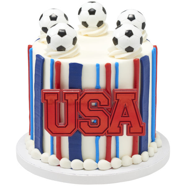 3D Soccer Ball Cupcake Rings & Cake Toppers | Non-Edible Soccer Party Decorations 12 Count