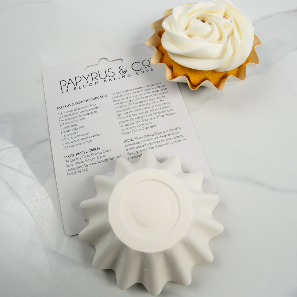 Bloom Fluted Baking Cups - White Cupcake Liners