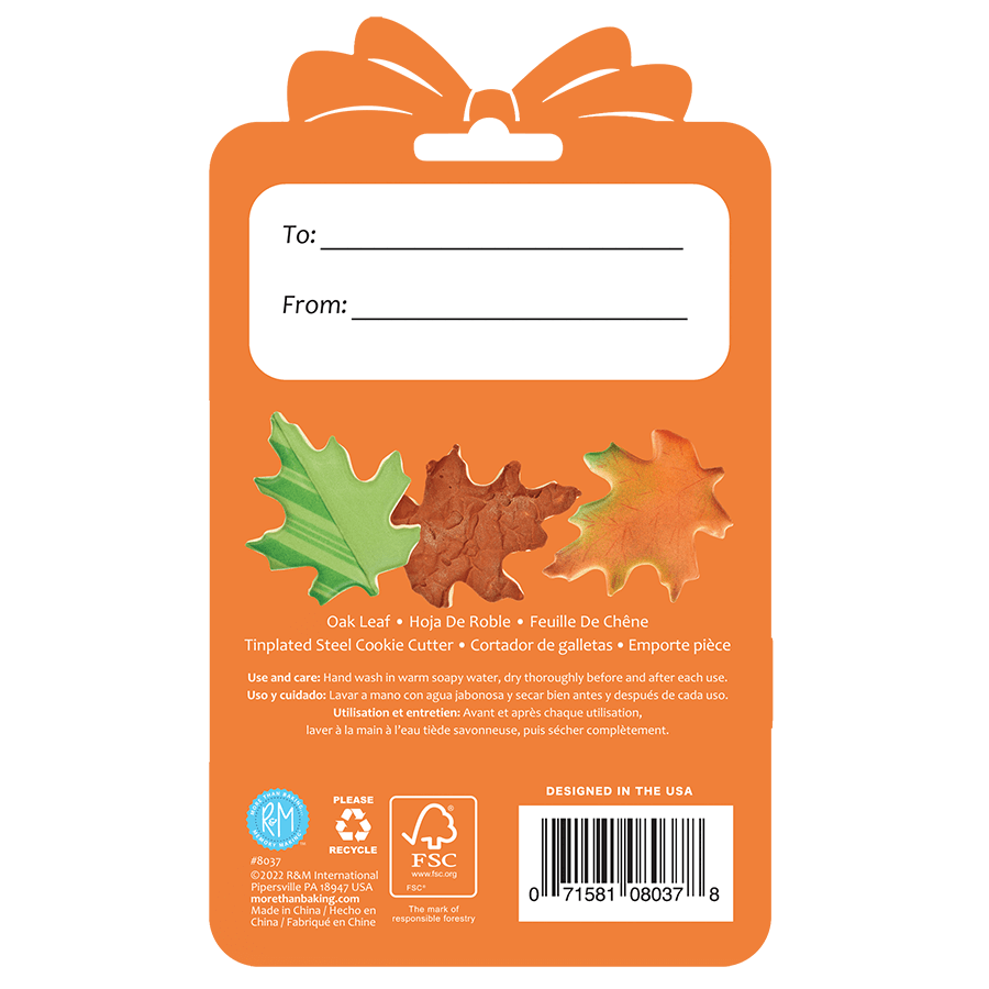 Oak Leaf Cookie Cutter 3.5in Carded