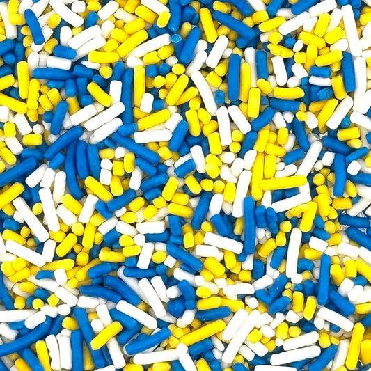 Royal Blue Yellow White Graduation Sprinkle Mix