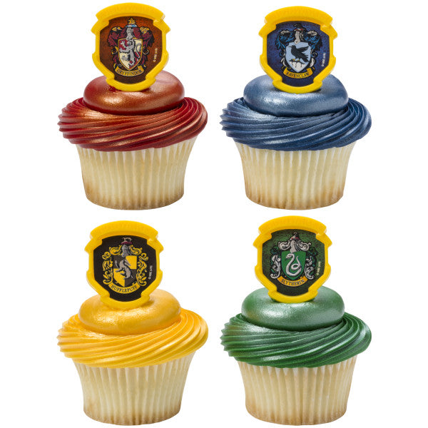 Harry Potter Hogwarts House Cupcake Ring Toppers 12 Count
