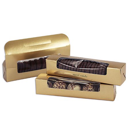 Gold Macaron Cookie Box With Window 5-Count