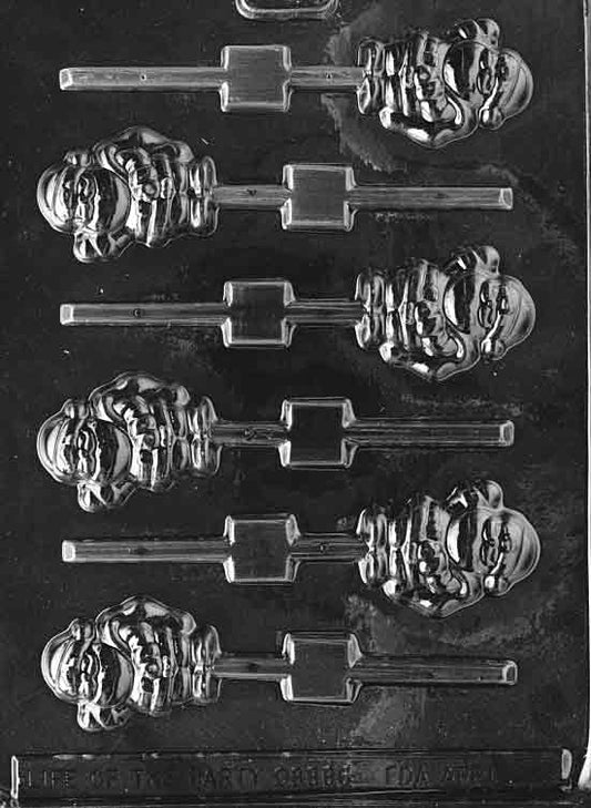 Santa Claus Lollipop Chocolate Candy Lollipop Mold 5 Cavity