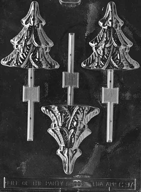 Christmas Tree Lollipop Mold 3 Cavity