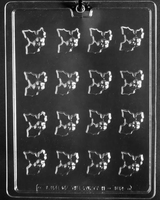 Life of the Party Holly Leaf Chocolate Mold 16 Cavity