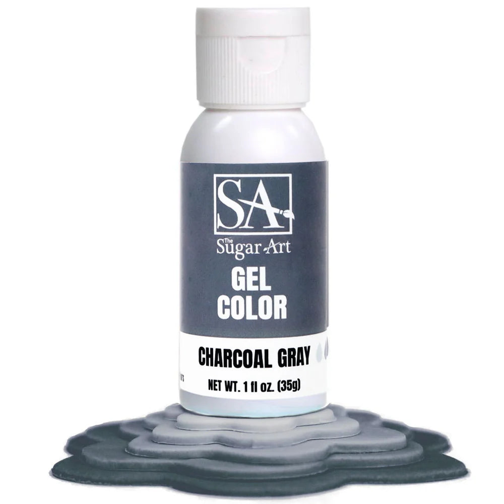 Sugar Art Gel Food Color Charcoal Grey 1oz