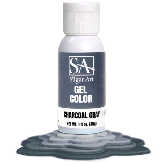 Sugar Art Gel Food Color Charcoal Grey 1oz