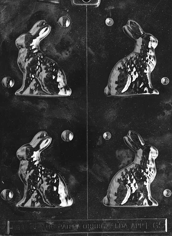 Sitting Easter Bunny Chocolate Mold – 4 Cavity Candy Mold