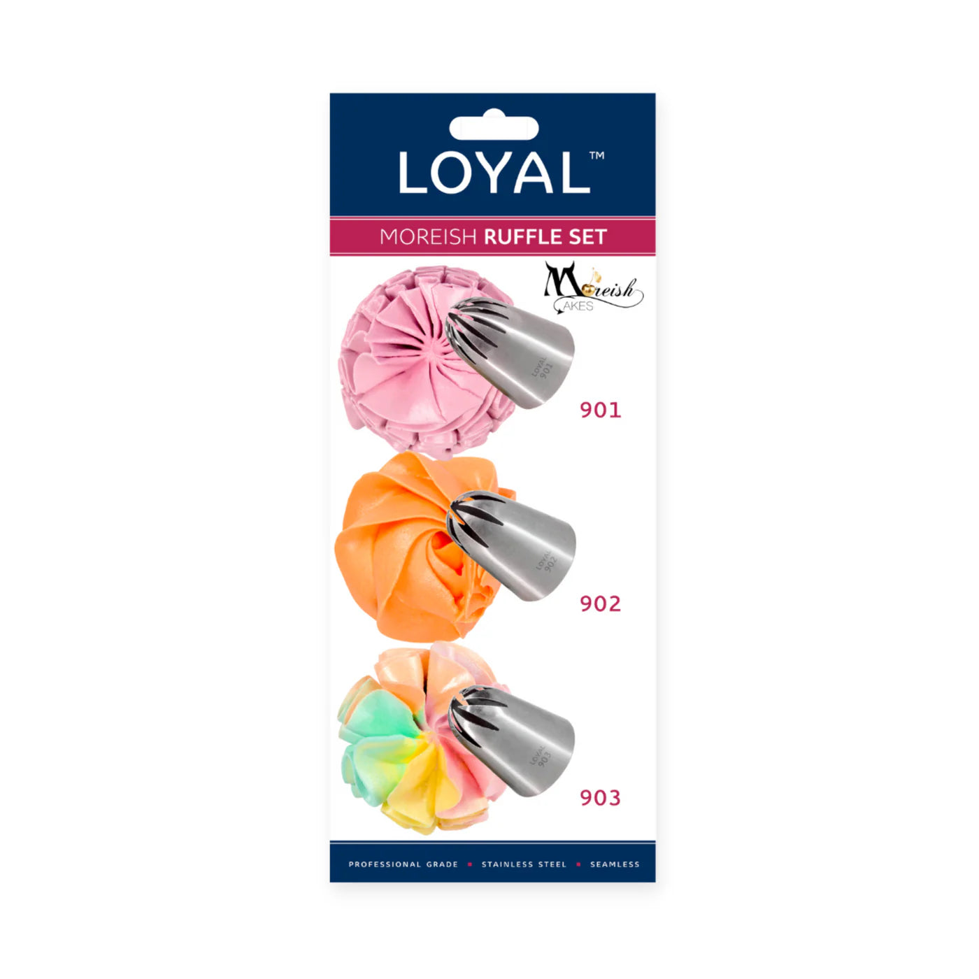 Ruffles, Frills & Textured Borders Piping Tip Set – LOYAL Moreish 3-Piece Stainless Steel Cake Decorating Tips