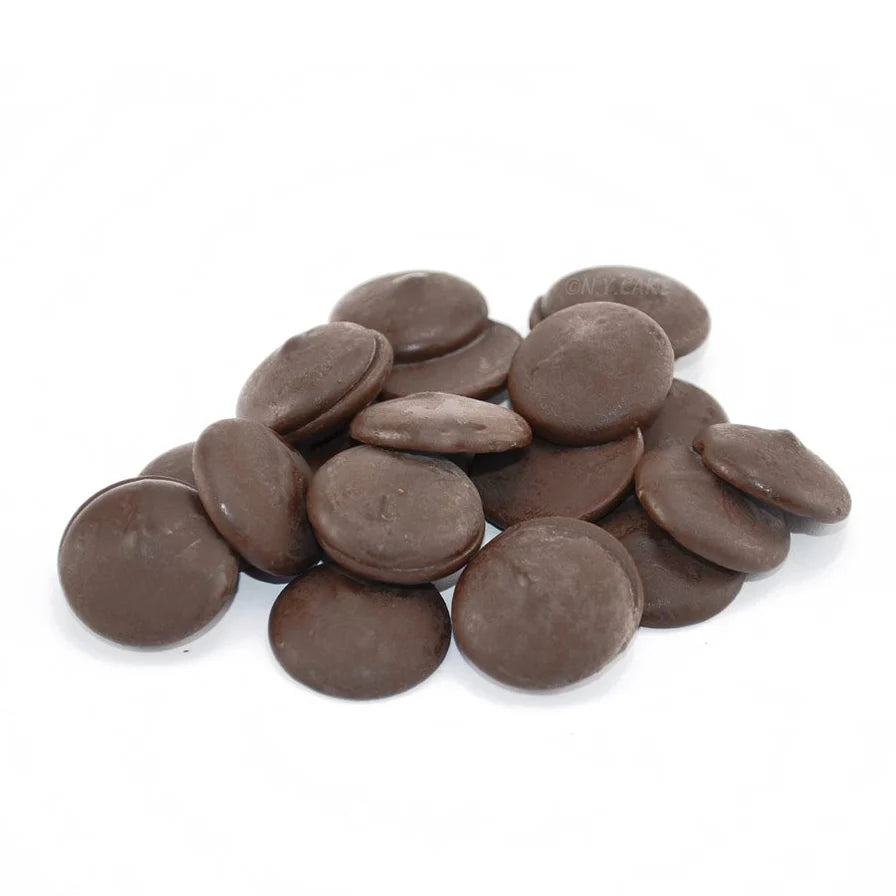 Merckens Dark Cocoa Chocolate Wafers 45 lbs Bulk Case - 5 cartons