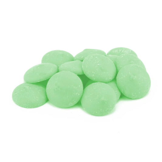 Merckens Light Green Chocolate Wafers 25lbs Bulk Case