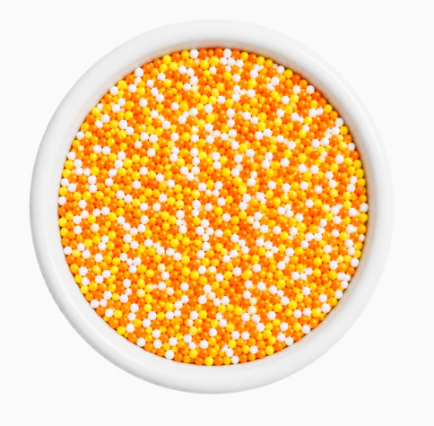 Orange White Yellow Nonpareils Dot Cake Sprinkles
