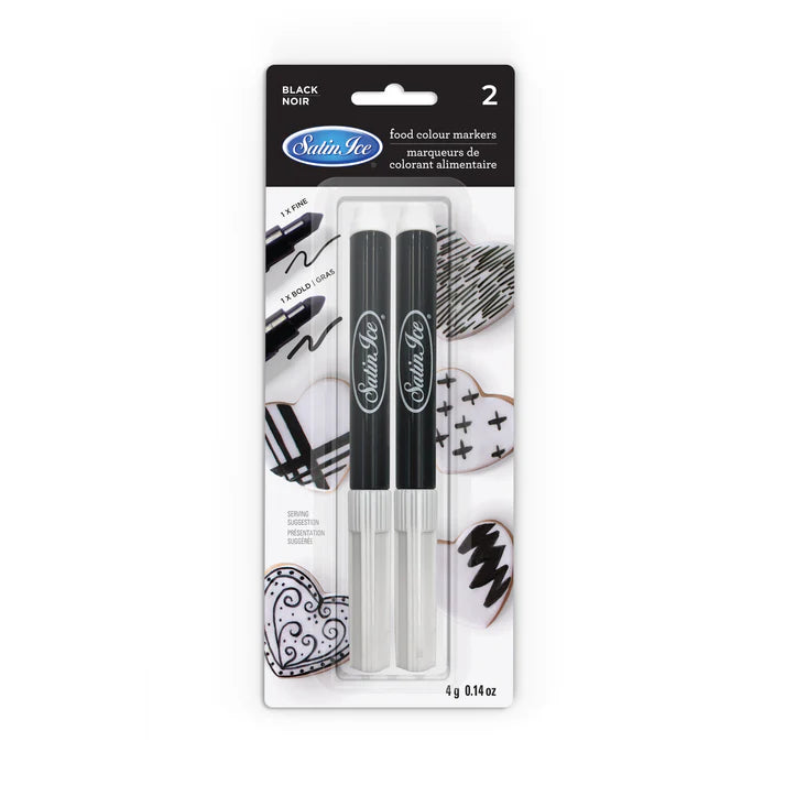 Satin Ice Food Colour Marker 2-Count Bold & Fine Tip