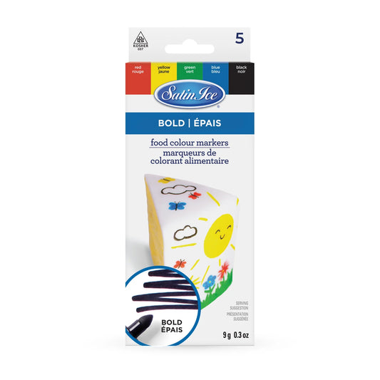 SATIN ICE Food Marker Primary Bold 5ct