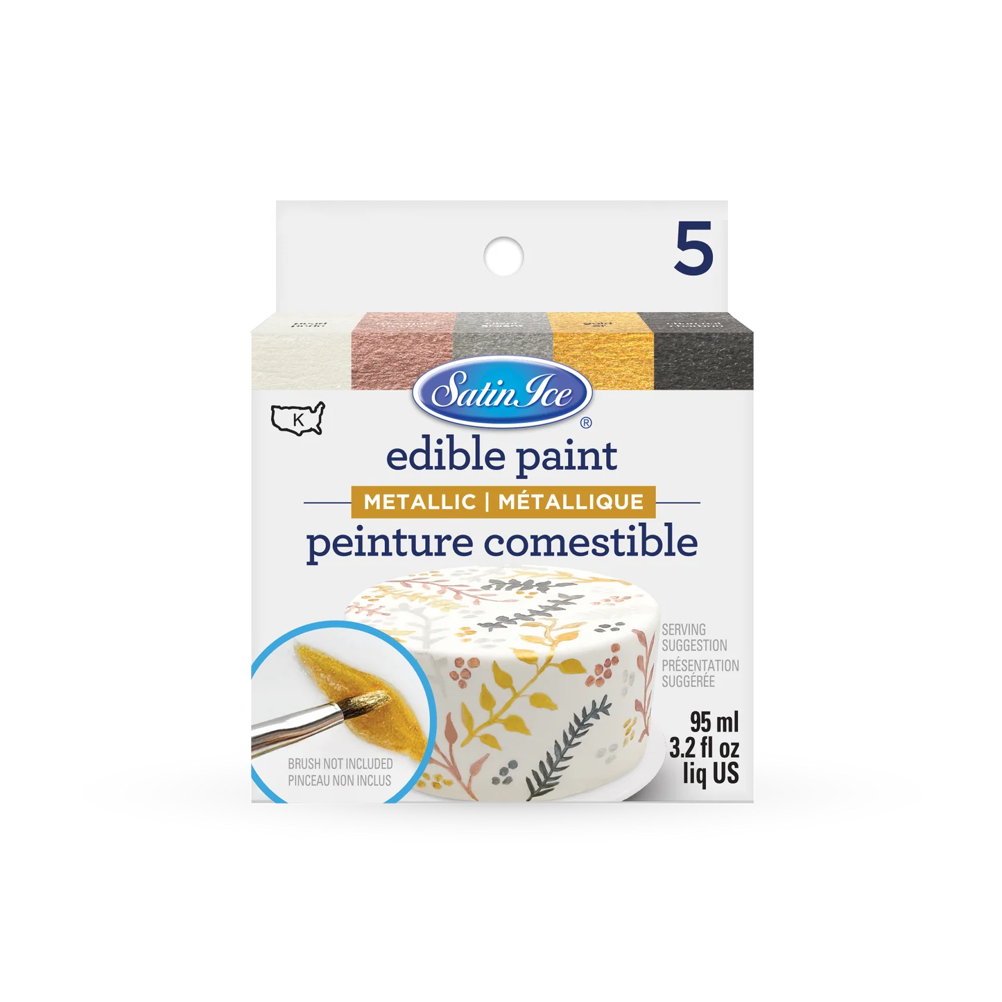 Satin Ice Metallic Paint 5 Count